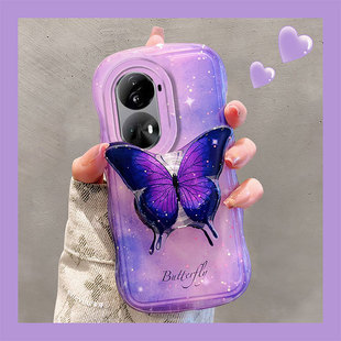 梦幻晕染蝴蝶适用opporeno11pro手机壳reno10+十9por紫色8支架7se硅胶6软壳5k韩系4个性3元气版2z小众oppo女