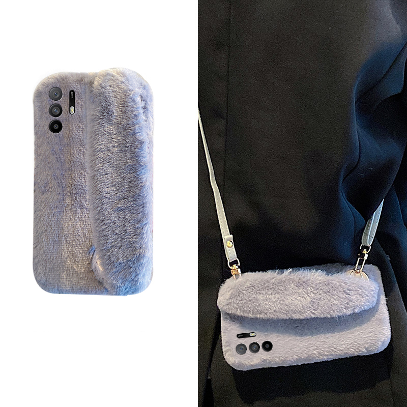 简约纯色手腕带适用oppoa3pro手机壳a2x保暖a1毛绒a97秋冬季a96斜挎a95a93a91a72a58a57a52a32a11a9a31a8a5软