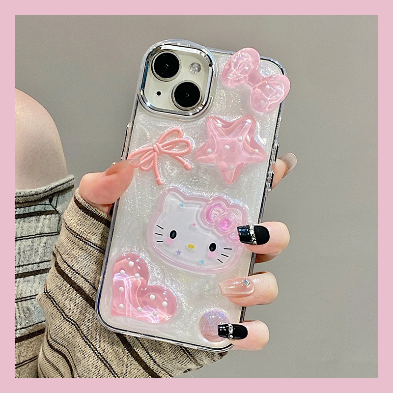 爱心星星凯蒂猫适用oppoa97手机壳a95蝴蝶结a79滴胶a78白沙a77卡通a72立体a58x闪粉a57可爱a53国际版a32软a3x