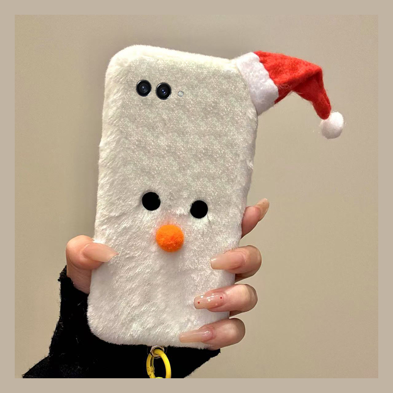 圣诞节雪人适用三星zflip7fe手机壳zfold6立体zflip5挂绳w23flip秋冬季3折叠屏zfold2毛绒w22/w21/galaxy卡通