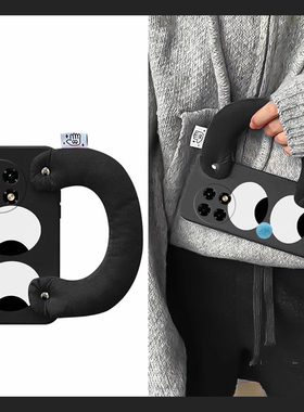 趣味大眼睛适用oppo一加Ace3手机壳oneplus12搞怪2pro充棉2v腕带11立体9rt简约10硅胶8t卡通7tpro黑色1+手提p