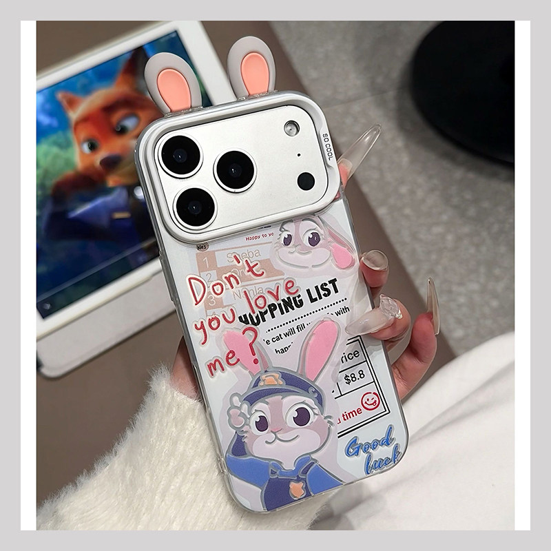 疯狂动物城朱迪适用苹果17手机壳iphone16pro尼克15promax立体14plus耳朵13动漫12卡通11软8xrmax/7xs/se3/2