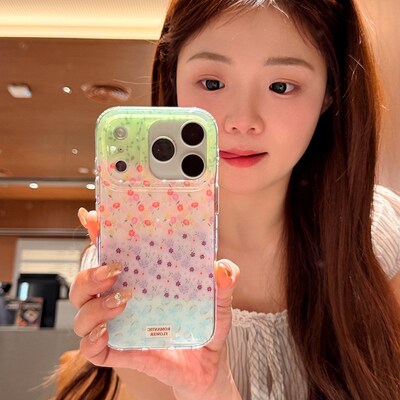 手机壳硅胶双层ins风拼色撞色小