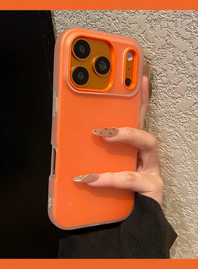 简约纯色橙色适用小米红米k90promax手机壳17pro果冻15二合一14新款por小众mi高级感米个性硅胶全包防摔软壳p