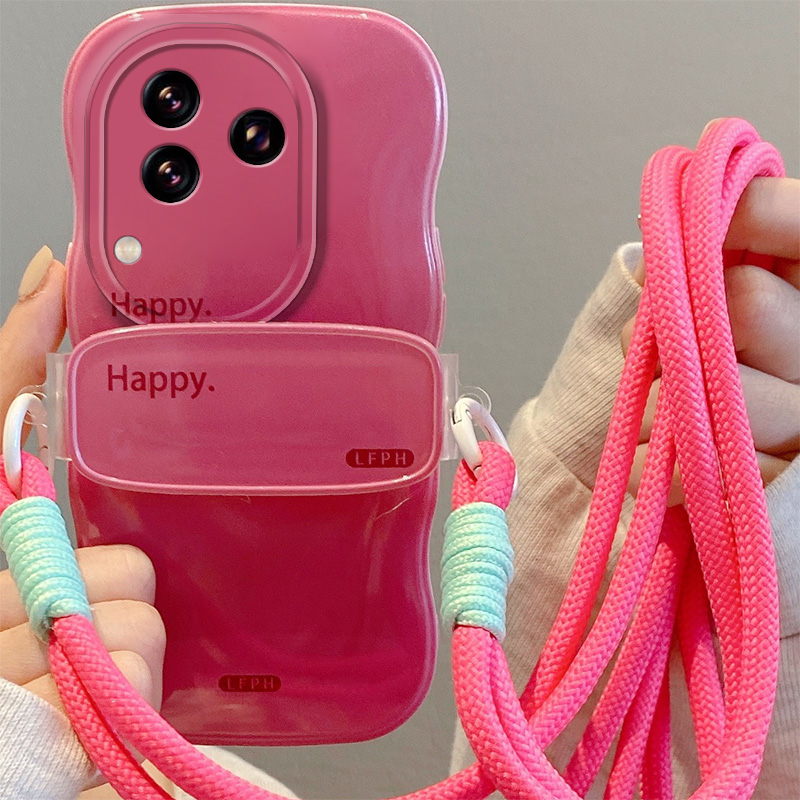 手机壳背夹斜挎挂绳简约日韩背带斜跨可背