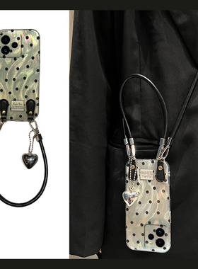 满屏黑色波点适用oppo真我gt7手机壳13pro+至尊版13羽纱gtneo6se日韩12硅胶v15/v11/q3s/q2gt5大师探索版斜挎