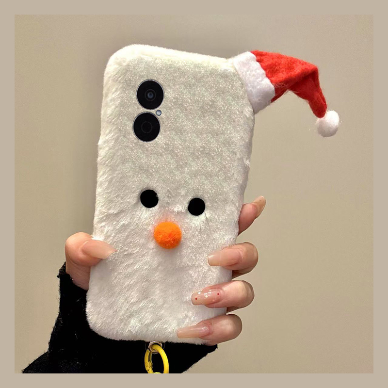圣诞节雪人适用华为畅享70pro手机壳60x立体优畅享50plus挂绳20se秋冬0e畅想z毛绒9e毛茸茸5g麦芒9/2卡通可爱