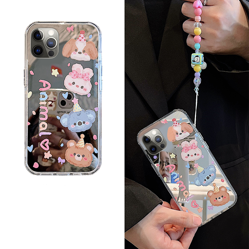 镜子镜面高级感可爱少女心动物手机壳