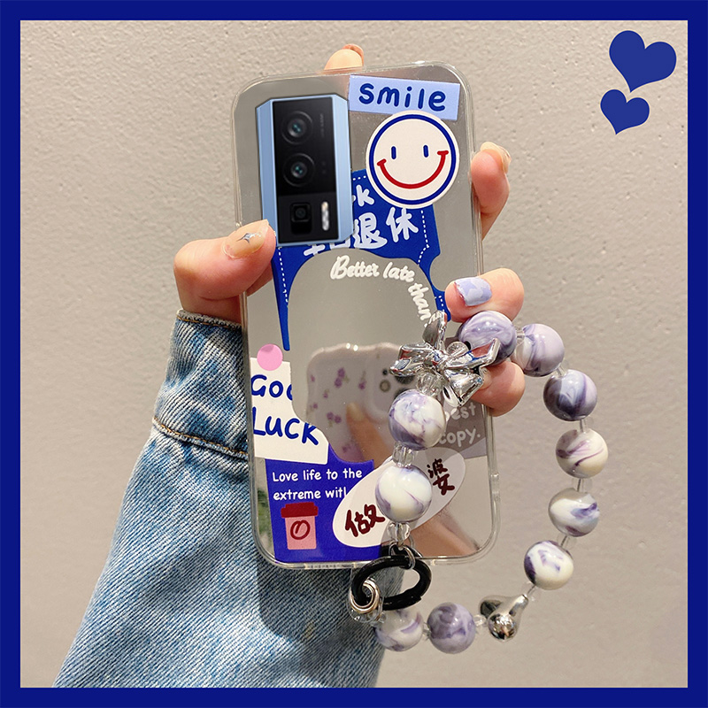 手机壳文字早日退休带镜子镜面ins风