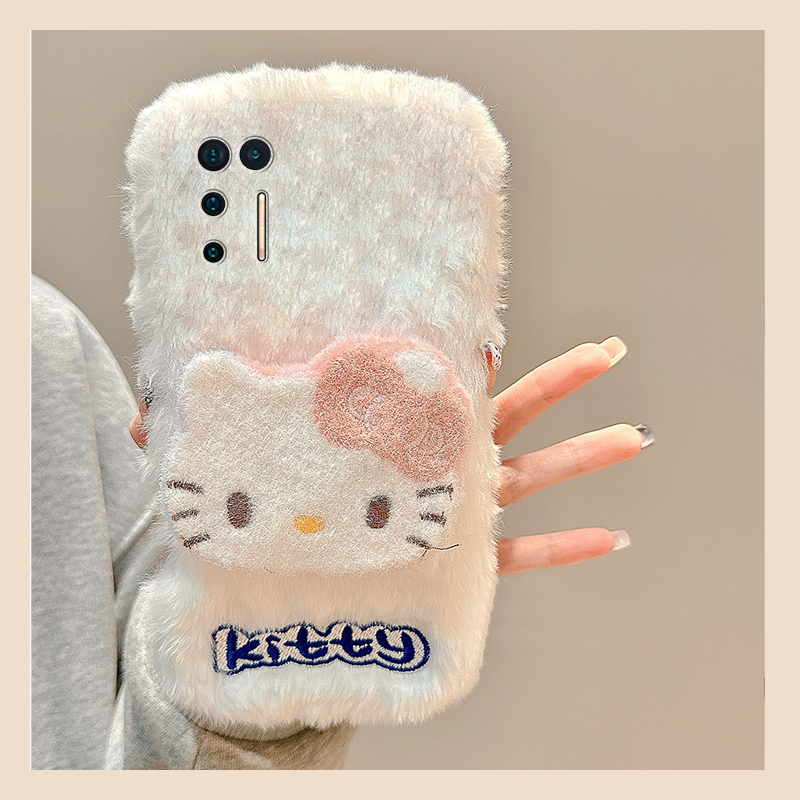 可爱呆萌kt猫适用坚果pro3手机壳pro2立体pro2s凯蒂猫r2秋冬季r1硅胶por毛绒毛茸茸全包防摔暖手卡通少女心软