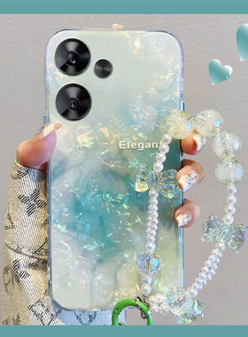 绿色晕染渐变适用小米红米note13pro手机壳12turbo+十11t贝壳纹10夏天9韩系8硅胶7por软壳redmi小众n0te个性