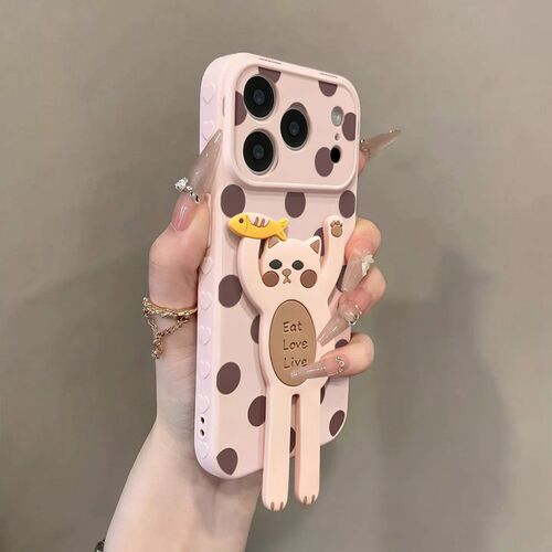 手机壳硅胶侧边爱心大视窗波点立