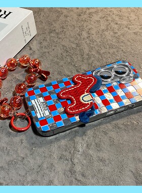 2026格纹刺绣小马适用vivoiqoo15pro手机壳iqooneo11挂链iq13新年11s卡通neo10立体9软8se/7爱酷6/5s/3/iq00