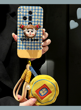 小清新格纹适用oppofindx7pro手机壳findx6女孩x5支架x3零钱包x2ultra挂绳k12斜挎k11x硅胶k10斜跨k9k7k5oppo