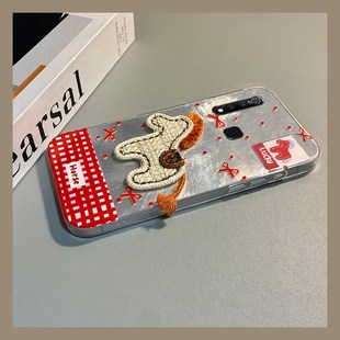 蝴蝶结刺绣小马适用vivoy9s手机壳y7s新年y5s棋盘格y3卡通u3x冰川纹z6立体z5x马年z3i硅胶z1i红色y9s软壳vivo