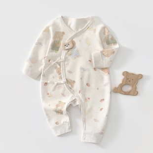 新生婴儿儿衣服纯棉连体衣52码初生宝宝和尚服春秋季薄款无骨哈衣