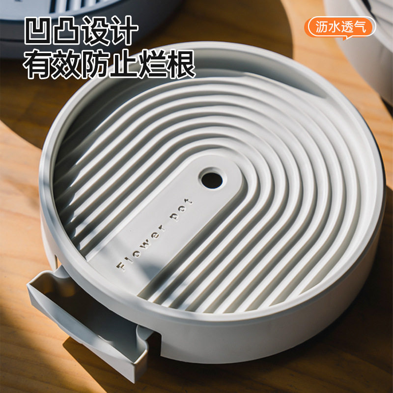 可移动花盆托盘圆形带轮