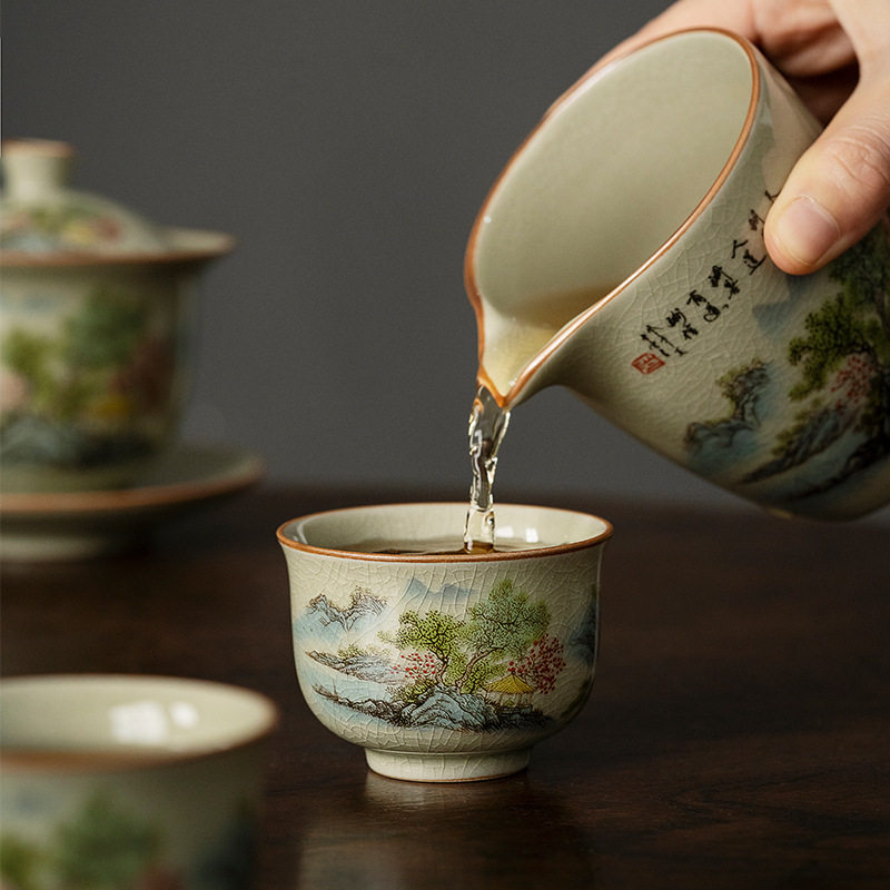 泥土故事老陶泥开片古汝只此青绿单杯手工主人杯单杯品茗杯茶杯