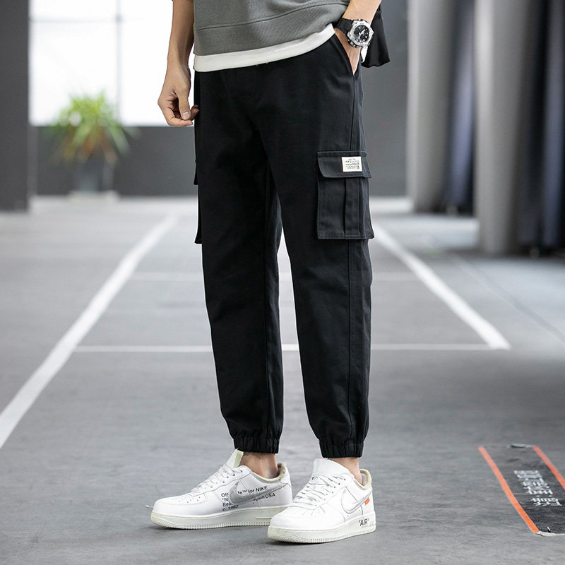 夏季新款工装裤男士休闲裤宽松弹力运动裤男裤子长裤男薄款户外潮