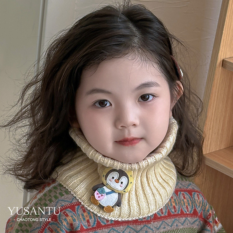 儿童围巾秋冬女童围脖韩版卡通