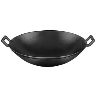 无涂层生铁铸铁锅老式双耳家用不粘大小炒锅传统燃气灶适用炒菜锅