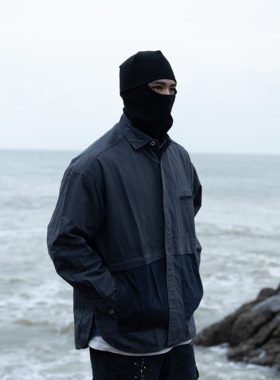 GWDS 24SS 水洗酵洗拼接工装多口袋外套男夹克宽松