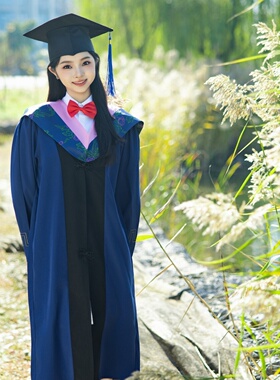 高端硕士服学位袍毕业礼服文理科工科全套学士服导师服拍照可定制