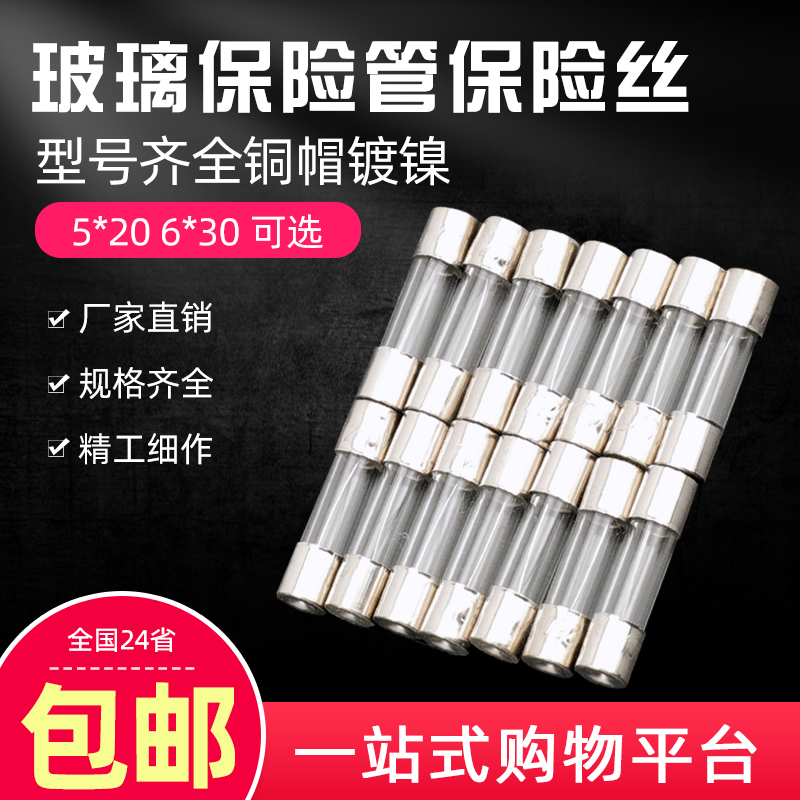 玻璃保险管保险丝熔断器5a10a