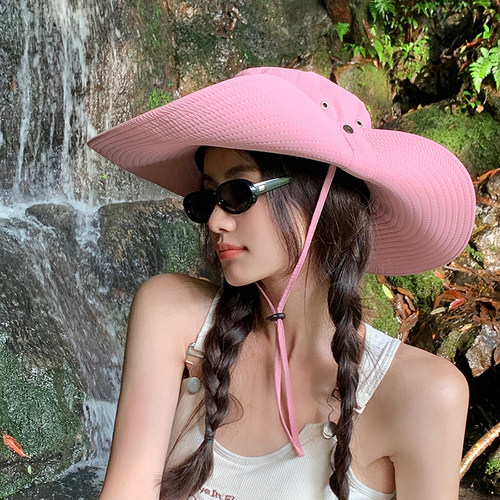 粥可可户外露营登山帽女夏季