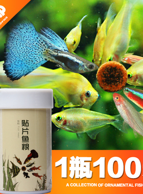 颗粒贴片鱼粮热带鱼观赏鱼孔雀灯科饲料薄片淡水通用型小型鱼鱼食