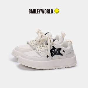 SMILEYWORLD笑脸板鞋2024秋季新款男女童韩版百搭童鞋运动休闲鞋