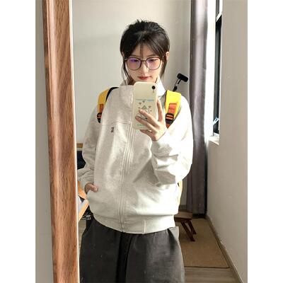 立领开衫卫衣外套女2025