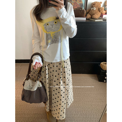 可爱猫咪刺绣长袖T恤女20