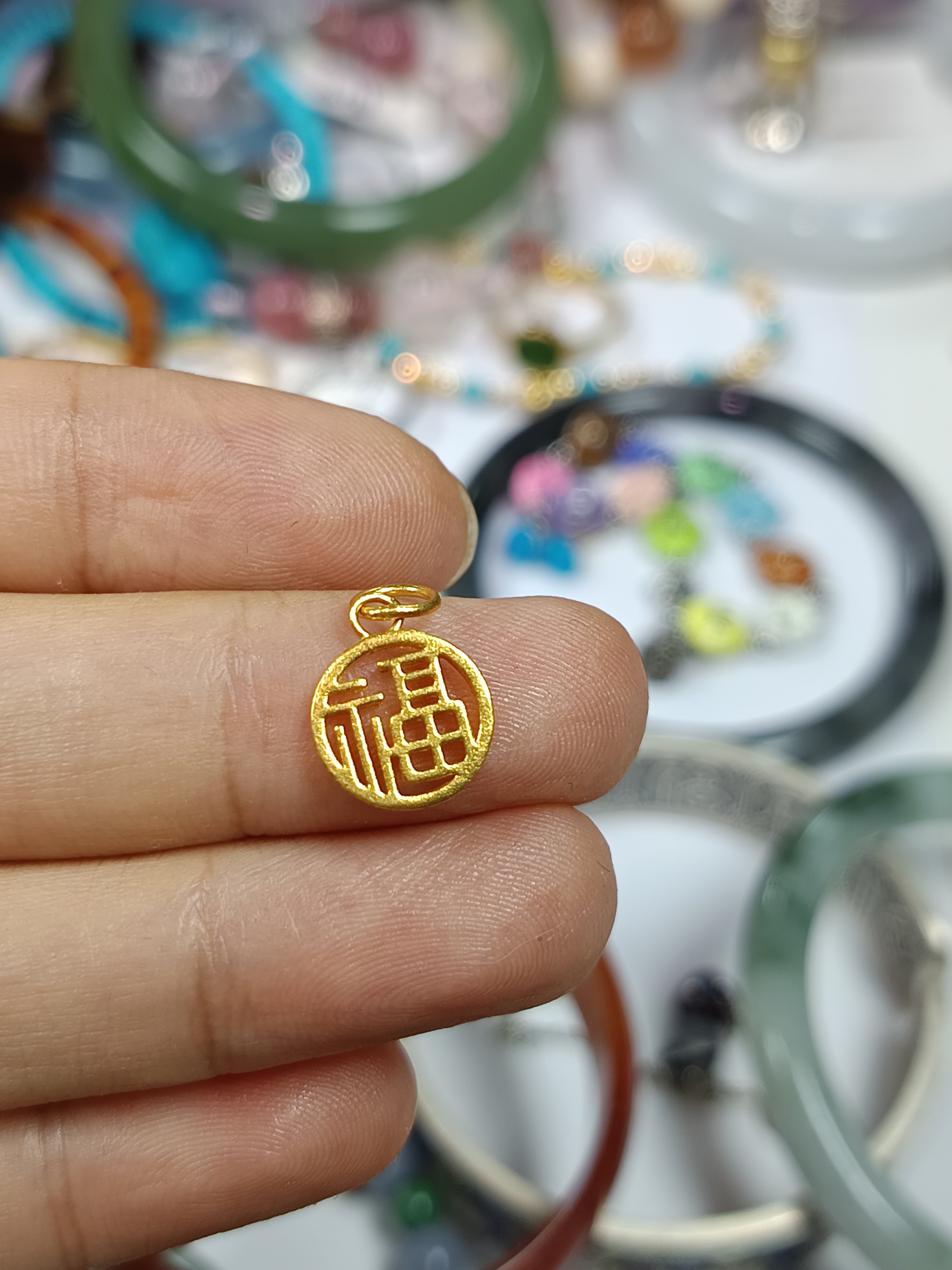 4374-福字吊牌，24K金，商务礼品个性定制服务