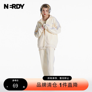 新款 女宽松休闲时尚 经典 运动套装 外套 双杠情侣同款 NERDY2024秋季
