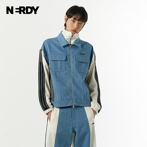NERDY拼接牛仔情侣套装