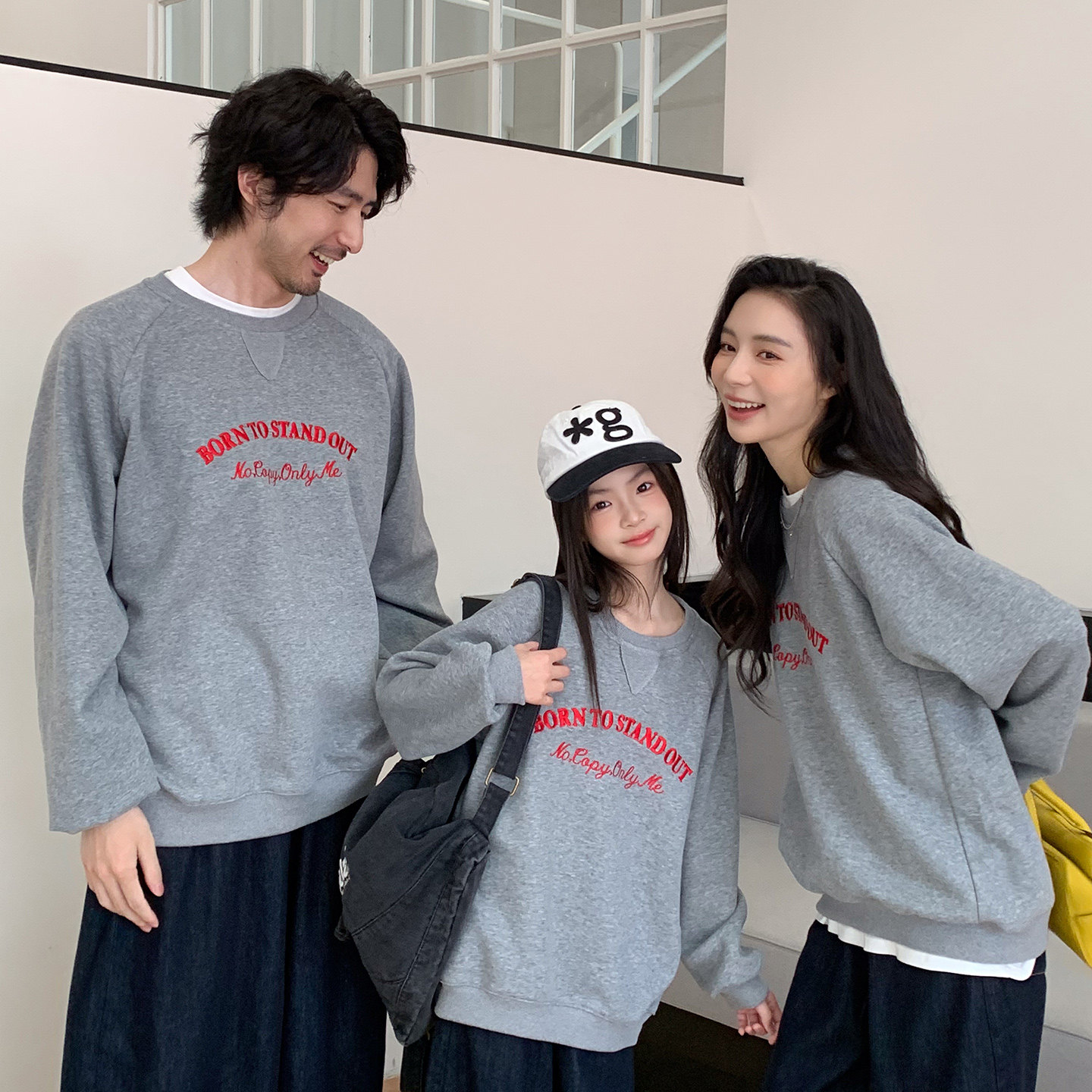 卫衣全家装不一样亲子装一家三口四口母女秋冬装2026新款母子休闲