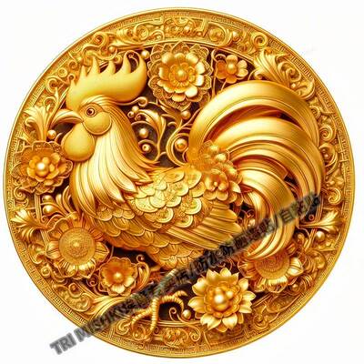 金鸡报晓贵气逼人财运贴纸摩托车电动车贴纸冰箱门窗防水自粘贴