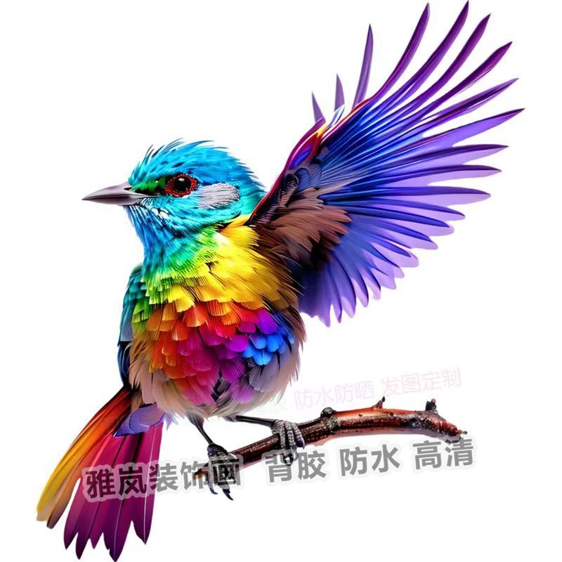真可爱彩色小鸟图案贴画房间卧室门窗玻璃防水贴新款3d立体墙贴