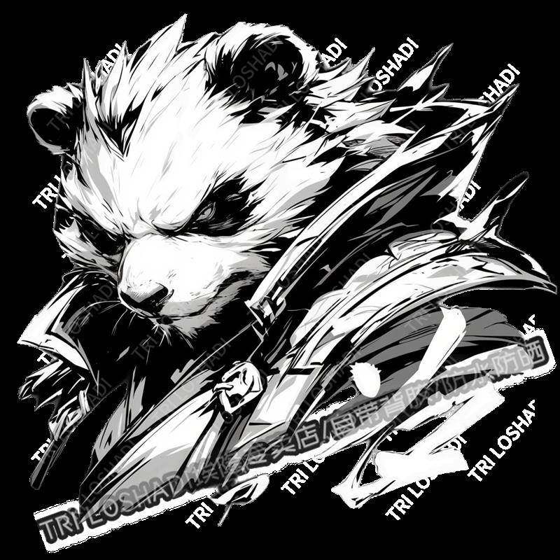 个性威猛功夫熊猫帅气贴纸电动车汽车摩托遮瑕贴纸车门玻璃自粘贴