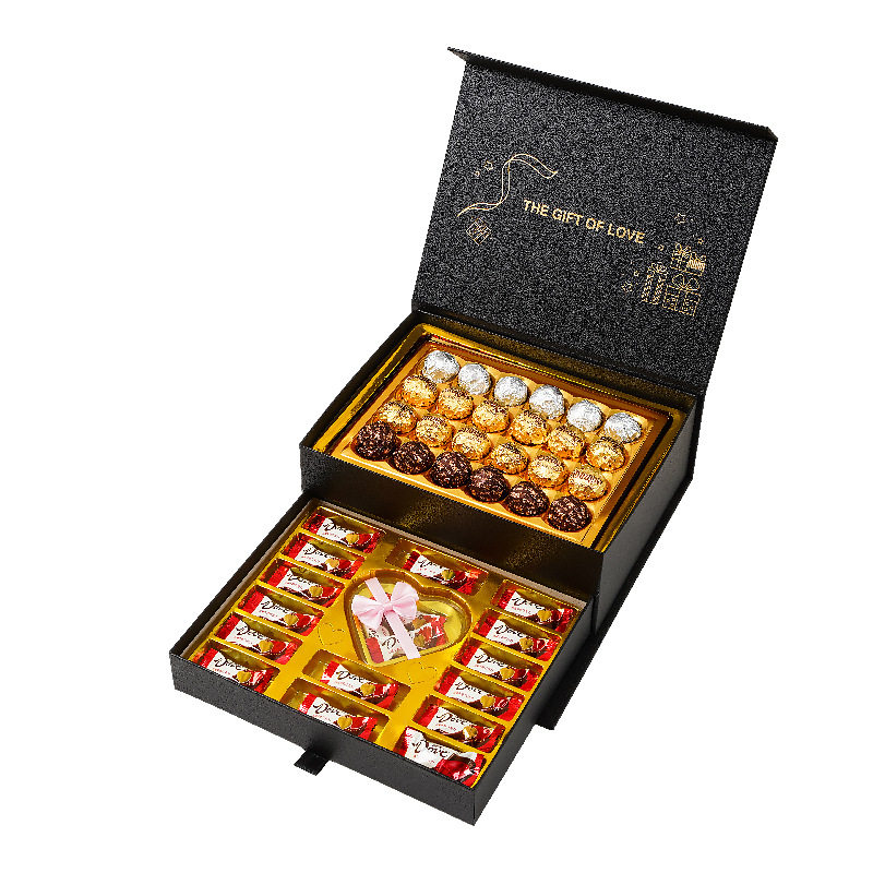 创意巧克力礼盒装零食礼包送男女生女神节礼物至臻双层巧克力礼盒