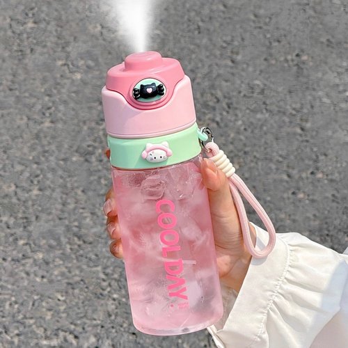 开学季女生喷雾水杯tritan大容量