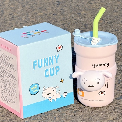 蜡笔小新保温杯女316不锈钢水杯