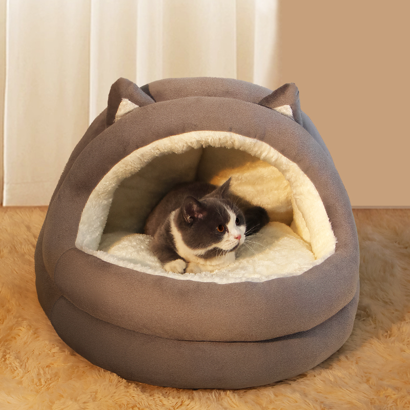 猫窝冬季保暖猫咪冬天半封闭猫床