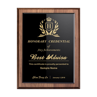 木质授权牌定制企业荣誉奖牌定做优秀合作伙伴牌匾荣誉证书任命书聘书志愿者捐赠证书定制培训资质结业证书