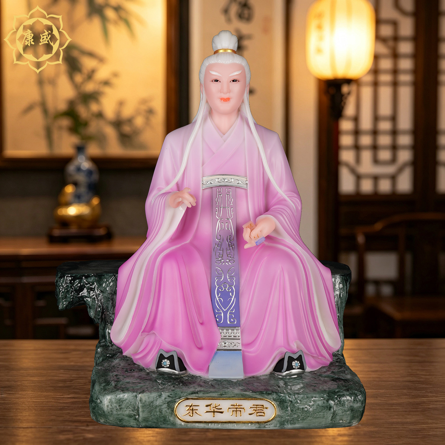 康盛东华帝君神像汉白玉东王公华紫府少阳君扶桑大帝家用供奉摆件