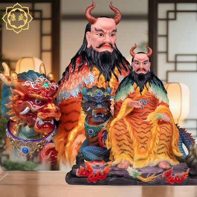 新品神农大帝神像汉白玉五谷神农氏带骑三皇五帝家用供奉摆件