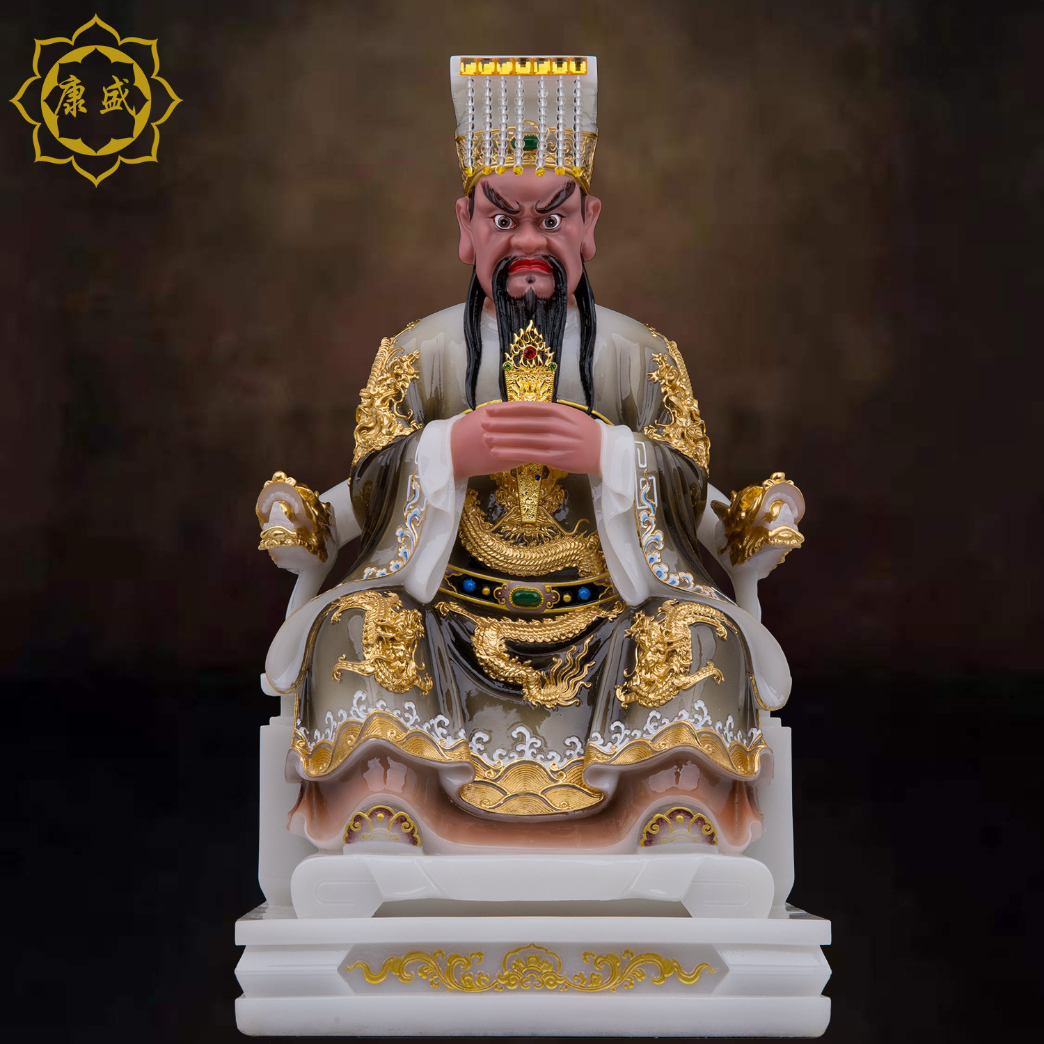 酆都大帝神像 丰都大帝神像 北阴大帝汉白玉北太帝君家用工艺摆件