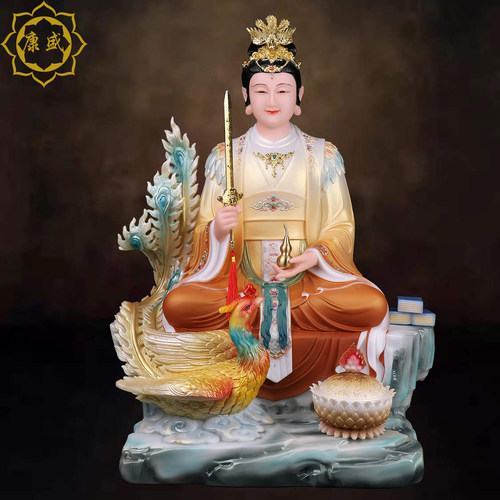 九天玄女神像九天玄女娘娘九天玄女像战神汉白玉彩绘家用神像摆件 - 封面