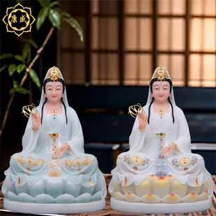 慈航道人神像慈航仙姑真人慈航大士像十二上仙之一汉白玉家用摆件
